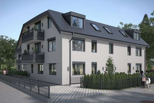 Straßenansicht - Erdgeschosswohnung in 81827 München mit 83m² kaufen