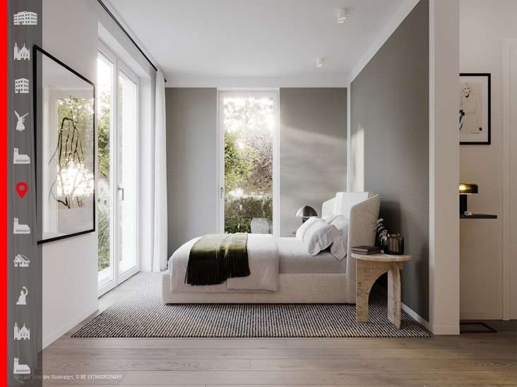 Schlafzimmer Illustration - Erdgeschosswohnung in 81827 München mit 120m² kaufen