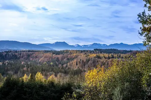 Anwesen mit Panorama-Bergblick auf ca. 6.800 m² Grundstück, uneinsehbar, eigener Pferdestall