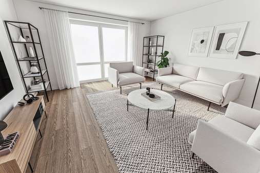 Visualisierung Wohnzimmer - Etagenwohnung in 81539 München mit 61m² kaufen