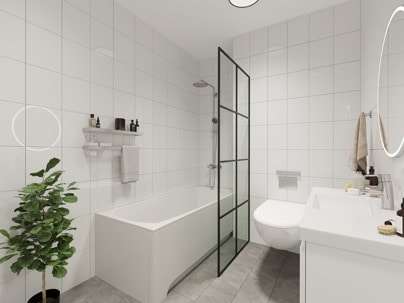 Visualisierung Badezimmer - Etagenwohnung in 80686 München mit 130m² kaufen