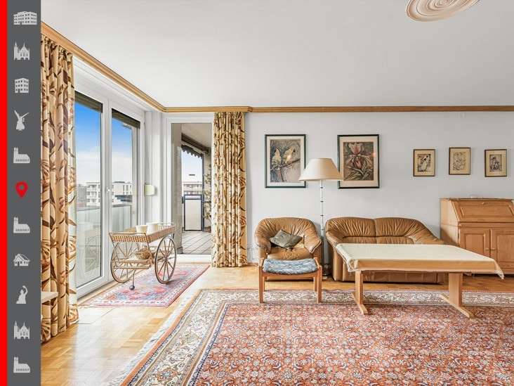 Wohnzimmer - Etagenwohnung in 80687 München mit 110m² kaufen