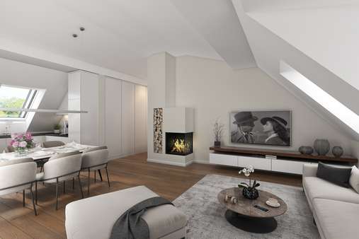 Innenansicht Visualisierung - Dachgeschosswohnung in 81827 München mit 93m² kaufen