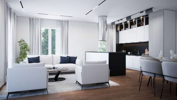 Innenansicht Visualisierung - Dachgeschosswohnung in 81827 München mit 64m² kaufen