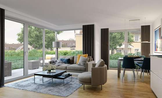Innenvisualisierung Wohnraum Innenvisualisierung Wohnraum - Erdgeschosswohnung in 81243 München mit 40m² kaufen