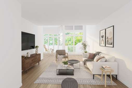 Visualisierung Wohnzimmer - Etagenwohnung in 81479 München mit 104m² kaufen