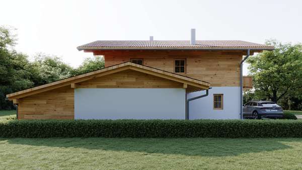 Hausansicht - Visualisierung Hausansicht - Visualisierung - Einfamilienhaus in 83080 Oberaudorf mit 153m² kaufen