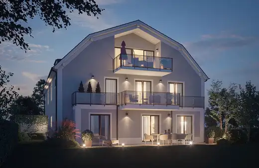 Neubau: Edle 3,5-Zimmer-Dachgeschosswohnung mit großer, sonniger Dachterrasse und großem Balkon 