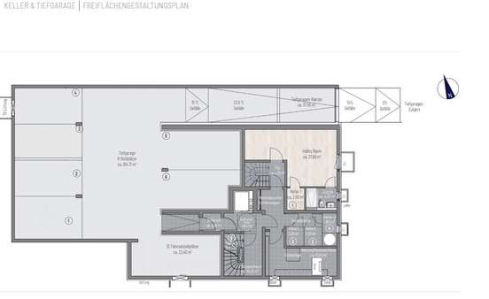 Übersicht Keller & Tiefgarage - Etagenwohnung in 81739 München mit 85m² kaufen