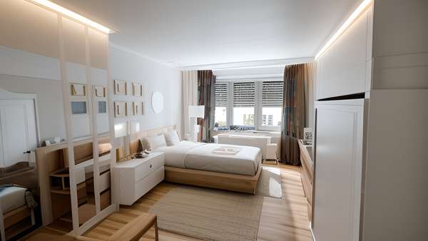 Staging - Schlafzimmer - Etagenwohnung in 82152 Krailling mit 62m² kaufen