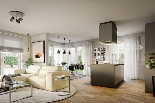 Beispiel Wohn- und Essbereich - Doppelhaushälfte in 82041 Oberhaching mit 167m² kaufen