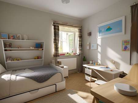 Kinderzimmer digital gestaged - Etagenwohnung in 85560 Ebersberg mit 74m² kaufen