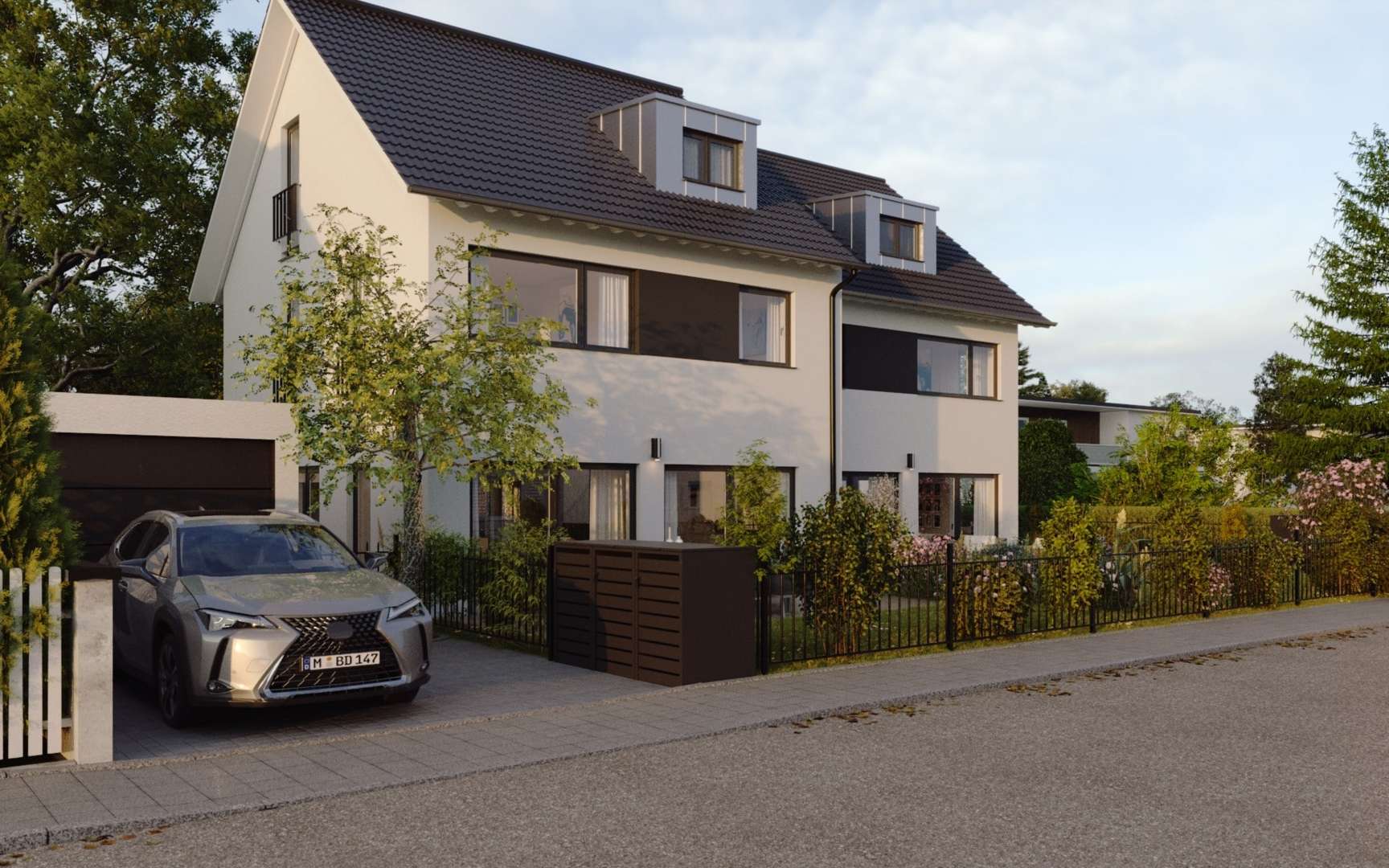 Südwestansicht - Doppelhaushälfte in 85540 Haar mit 153m² kaufen