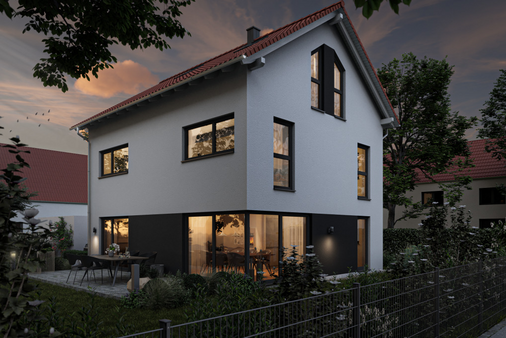 Hausansicht bei Nacht - Einfamilienhaus in 82152 Krailling mit 176m² günstig kaufen