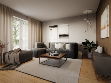 Innenansicht Wohnzimmer - Einfamilienhaus in 82152 Krailling mit 176m² günstig kaufen