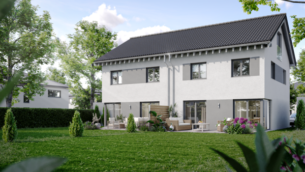 Vis. Garten m.Blick aufs Haus - Doppelhaushälfte in 85630 Grasbrunn mit 154m² kaufen