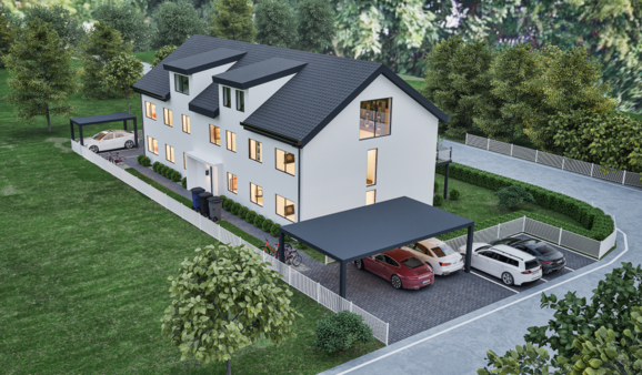 Nord-/Westansicht (Rendering) - Dachgeschosswohnung in 82380 Peißenberg mit 143m² kaufen