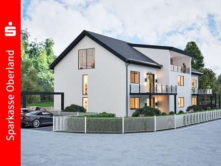 Süddansicht (Rendering) - Dachgeschosswohnung in 82380 Peißenberg mit 143m² kaufen