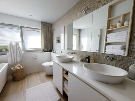 Badezimmer Visualisierung - Erdgeschosswohnung in 82327 Tutzing mit 109m² kaufen