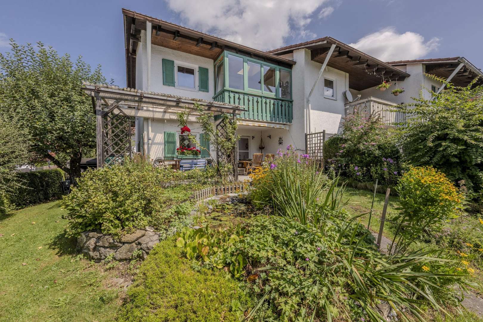 Hausansicht Garten Hausansicht Garten - Reiheneckhaus in 82377 Penzberg mit 113m² kaufen