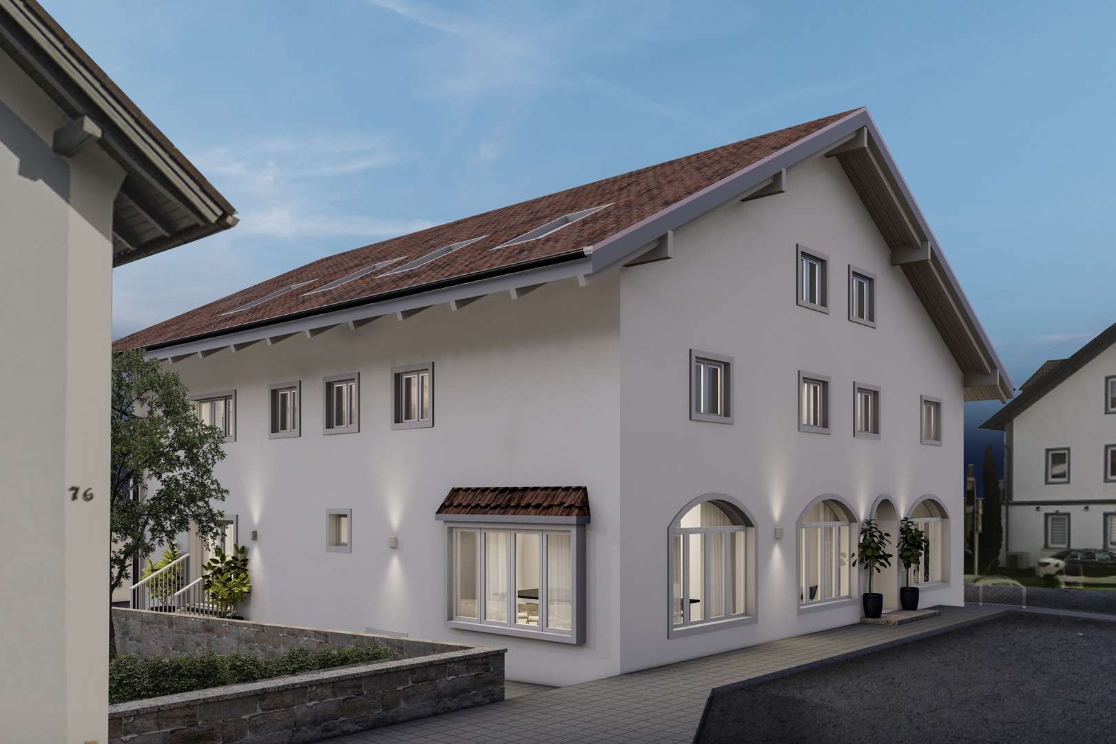 Süd-/Westansicht (Rendering) - Mehrfamilienhaus in 82380 Peißenberg mit 335m² kaufen