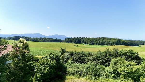 Bergblick aus den künftigen oberen Etagen - Grundstück in 83365 Nußdorf mit 953m² kaufen