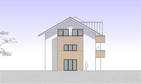 Westansicht - Erdgeschosswohnung in 83329 Waging a. See mit 79m² kaufen