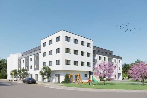 Nord-West-Ansicht - Erdgeschosswohnung in 83301 Traunreut mit 92m² kaufen