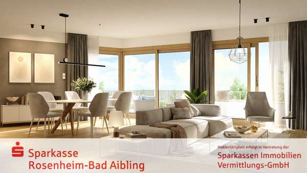 Visualisierung Wohnen - Dachgeschosswohnung in 83022 Rosenheim mit 62m² kaufen