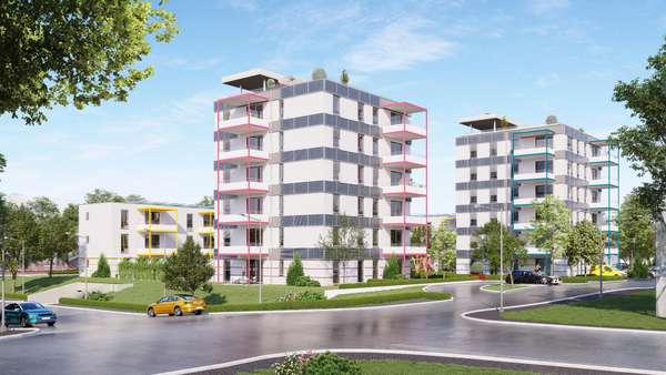Visualisierung Straßenansicht - Etagenwohnung in 84489 Burghausen mit 67m² kaufen