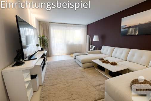 Einrichtungsbeispiel Wohnzimmer - Etagenwohnung in 84503 Altötting mit 74m² kaufen