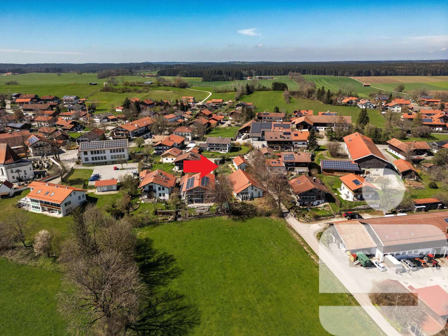 Luftbildaufnahme - Grundstück in 83607 Holzkirchen mit 1114m² kaufen