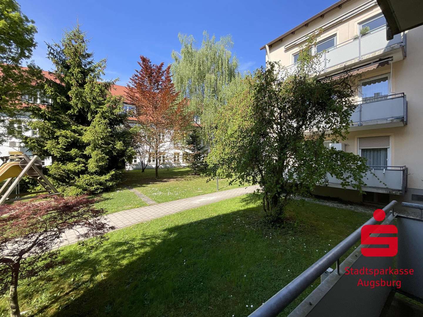 Ausblick Balkon Ausblick Balkon - Erdgeschosswohnung in 86368 Gersthofen mit 76m² kaufen