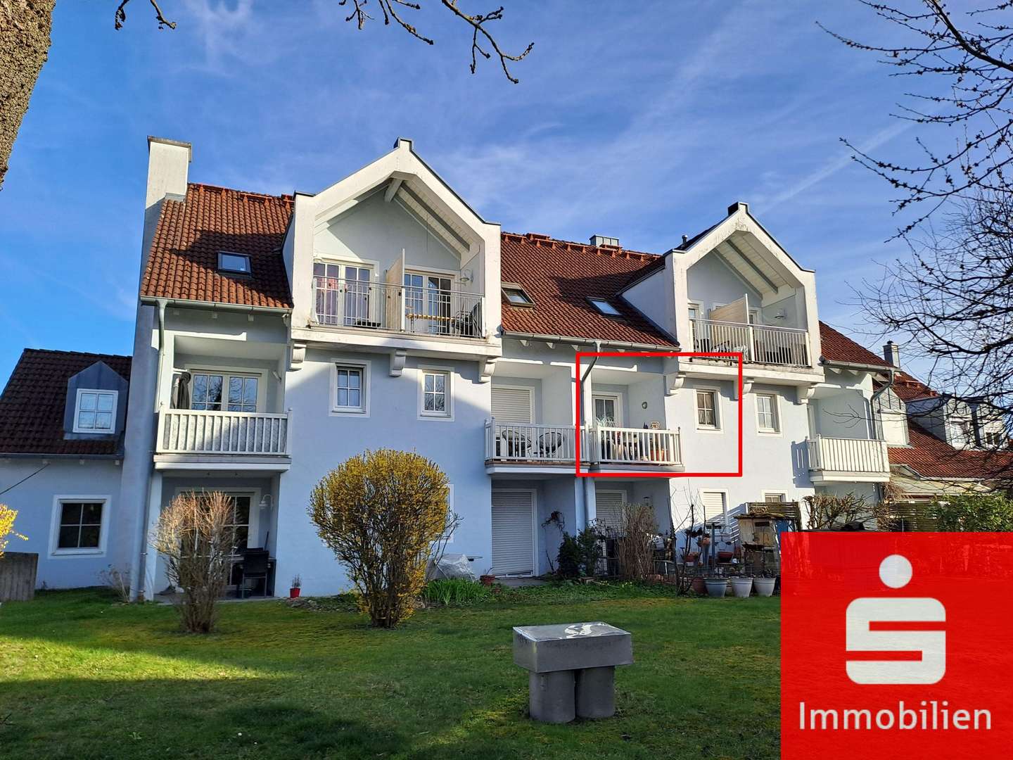 Westansicht mit Balkon - Etagenwohnung in 86529 Schrobenhausen mit 50m² kaufen