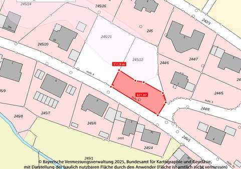 Orientierung über baulich nutzbare Fläche - Grundstück in 85302 Gerolsbach mit 1406m² kaufen