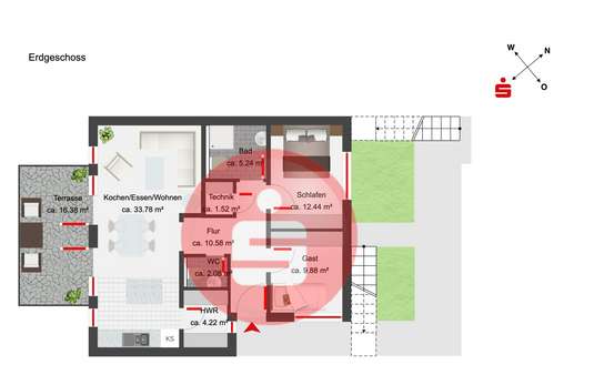 EG - Erdgeschosswohnung in 89346 Bibertal mit 86m² kaufen