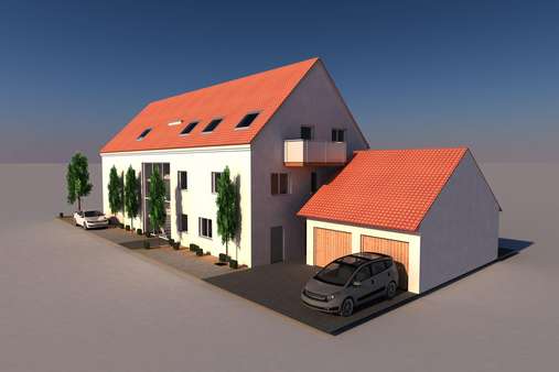 Außenansicht Nordost Außenansicht Nordost - Etagenwohnung in 86690 Mertingen mit 81m² kaufen