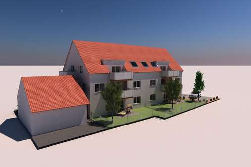 Außenansicht Nordwest Außenansicht Nordwest - Etagenwohnung in 86690 Mertingen mit 81m² kaufen