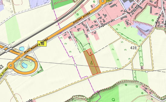 Ausschnitt_Flurkarte2 - Grundstück in 89420 Höchstädt mit 12632m² kaufen