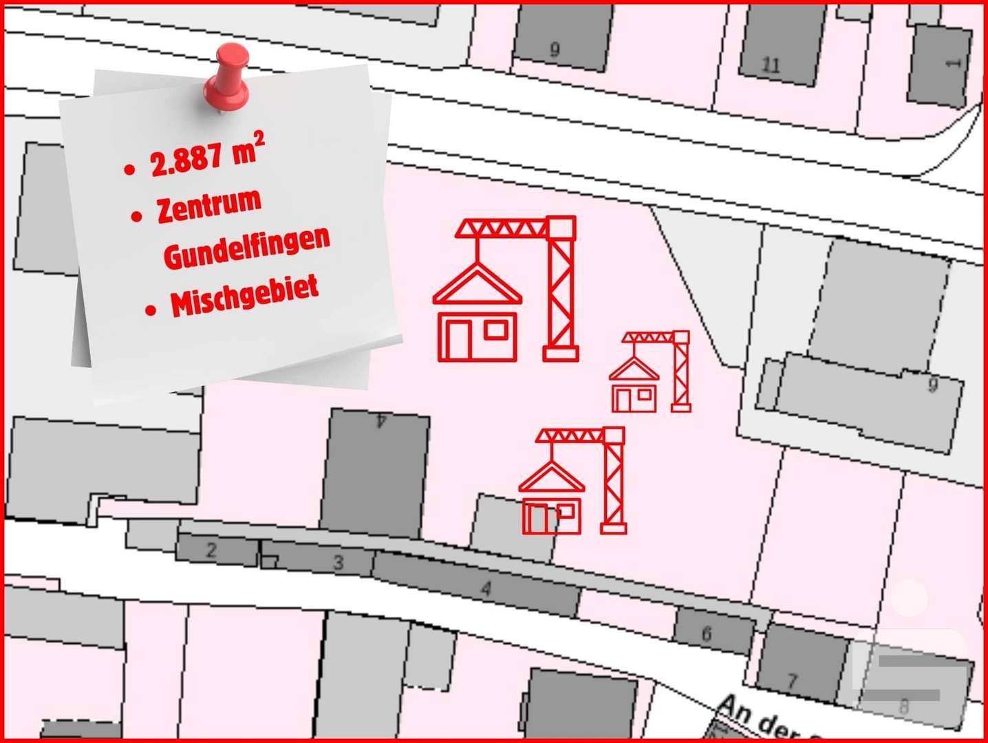 Flurkarte - Grundstück in 89423 Gundelfingen mit 2887m² kaufen