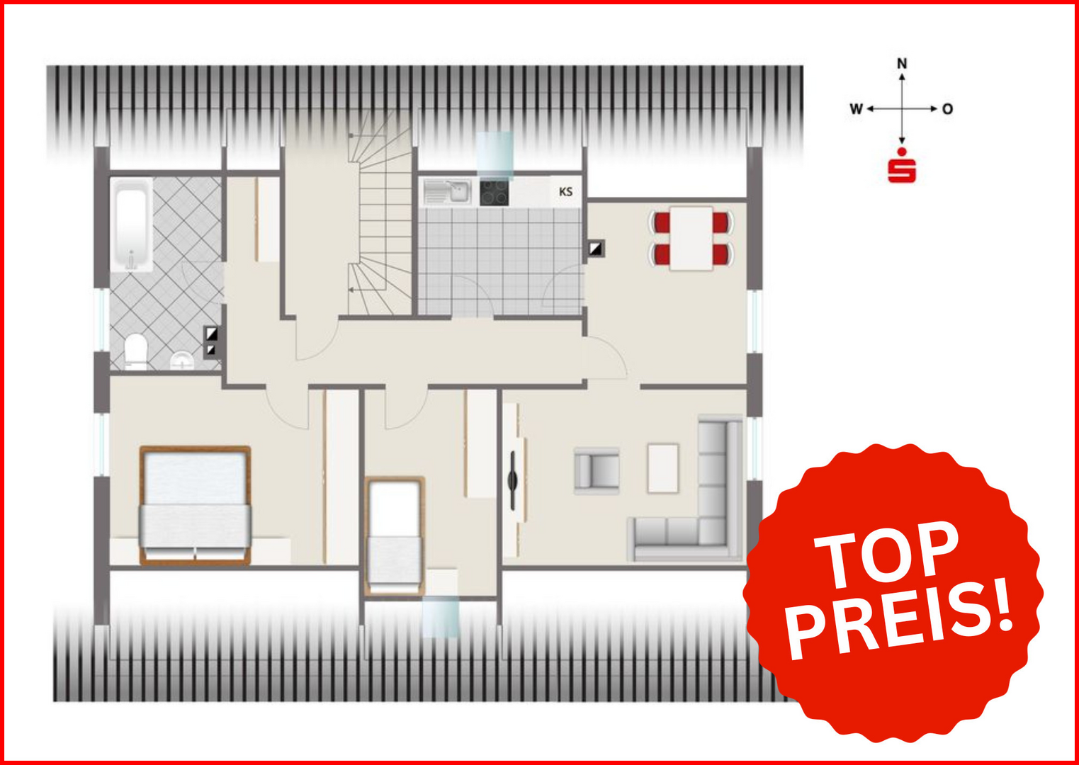 Titelbild - Dachgeschosswohnung in 89415 Lauingen mit 71m² kaufen