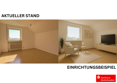 Wohnzimmer Wohnzimmer - Dachgeschosswohnung in 89415 Lauingen mit 71m² kaufen