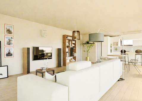 Wohnzimmer Visualisierung Wohnzimmer Visualisierung - Etagenwohnung in 89287 Bellenberg mit 110m² kaufen
