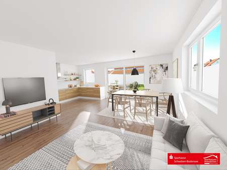 Gestaltungsvorschlag Wohnen/Essen/Küche aus A2 - Etagenwohnung in 87746 Erkheim mit 96m² kaufen
