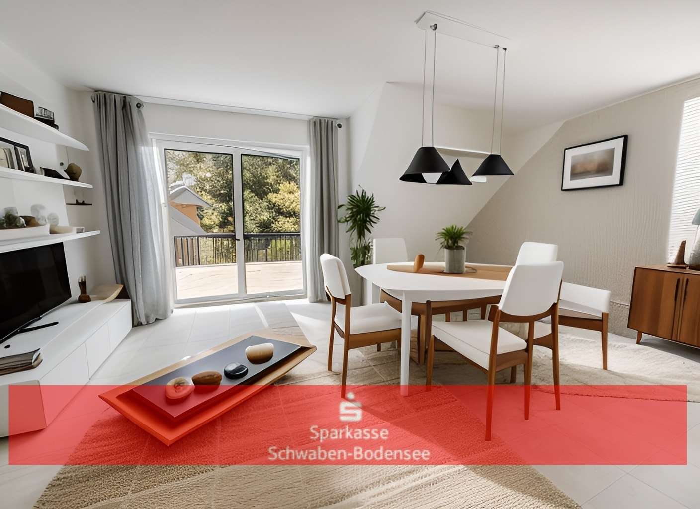 Wohnzimmer/Gestaltungsvorschag - Dachgeschosswohnung in 88131 Lindau mit 54m² kaufen