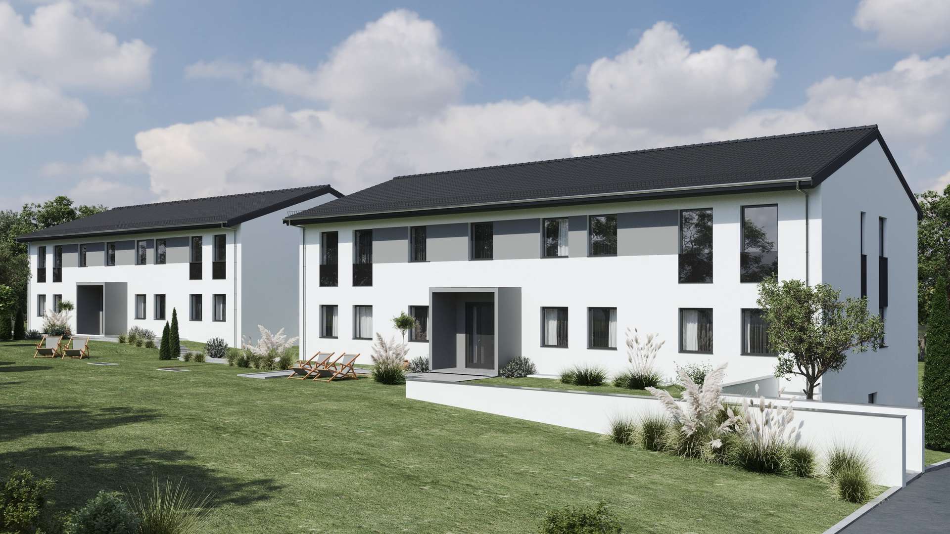 Außenvisualisierung Haustürseite - Erdgeschosswohnung in 94036 Passau mit 85m² mieten