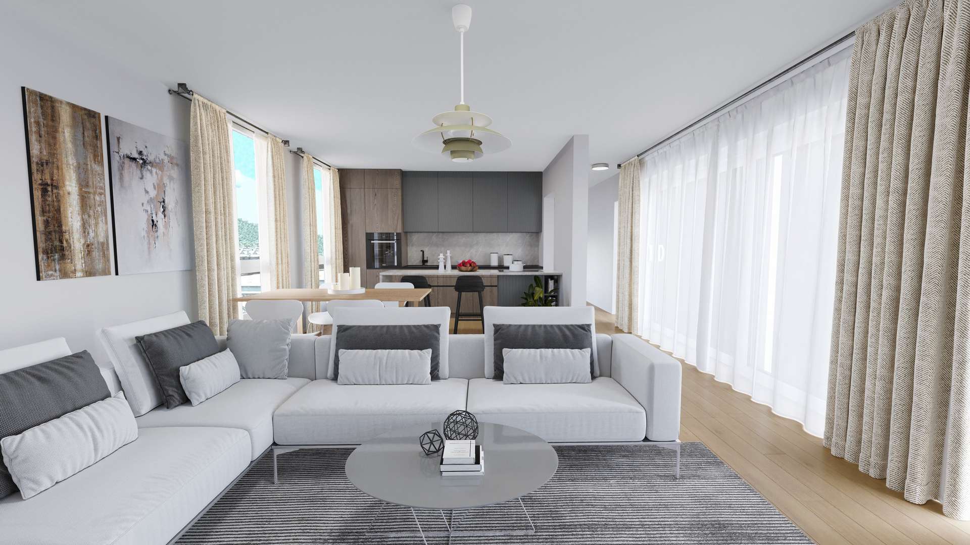 Wohnzimmer und Küche Wohnzimmer und Küche - Etagenwohnung in 94036 Passau mit 135m² als Kapitalanlage kaufen