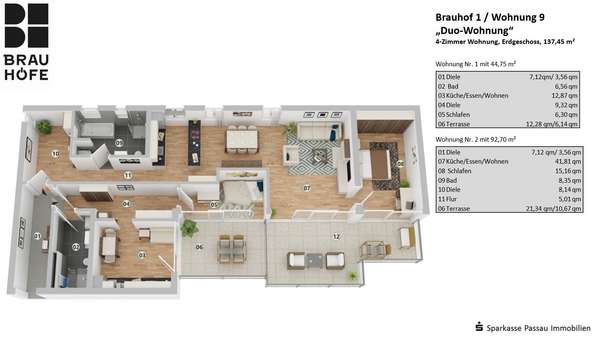 Duo-Wohnung 9 Duo-Wohnung 9 - Erdgeschosswohnung in 94032 Passau mit 137m² kaufen