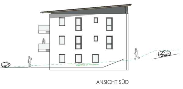 Ansicht Süd Haus 1 - Etagenwohnung in 94538 Fürstenstein mit 85m² kaufen