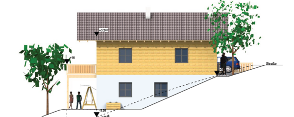 Südostansicht der Bauplanung Südostansicht der Bauplanung - Grundstück in 94124 Büchlberg mit 792m² kaufen
